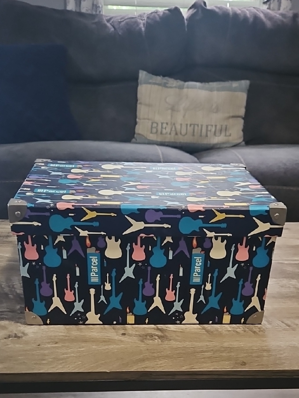 Colorful Guitar Print Storage Box